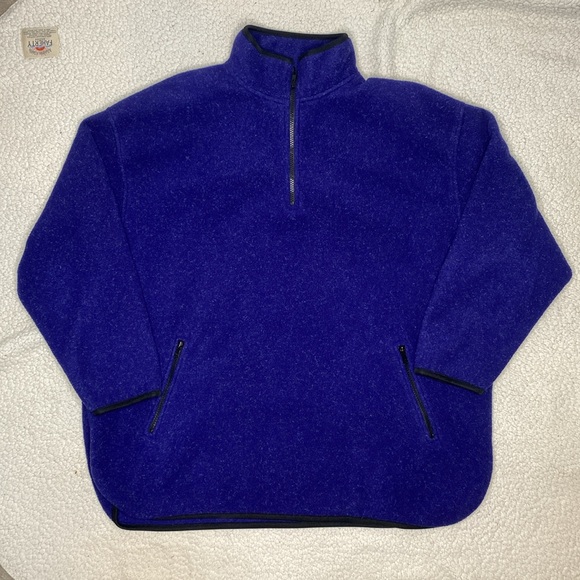 Eddie Bauer Blue Fleece Quarter Zip Pullover: Size Extra Large - Picture 1 of 10
